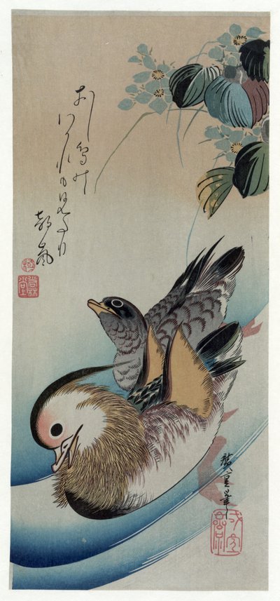Oshidori (Mandarin Ducks) by Utagawa Hiroshige